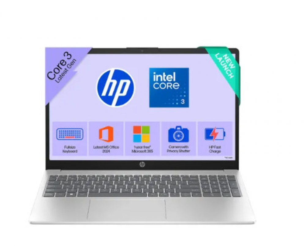 Image of HP Thin &amp; Light Laptop (Intel Core 3/ 16GB/ 512GB SSD/ Windows 11/ 15.6 inch (39.6 cm) FHD Display) 15-fd1284TU