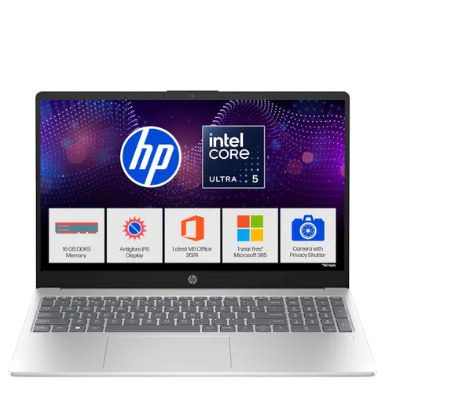 HP Thin Light Laptop Intel Core Ultra 5 16GB DDR5 RAM 512GB SSD 156 Inch 396 cm diagonal FHD Display Intel Arc Graphics Windows 11 MS-Office 15-hr1000TU