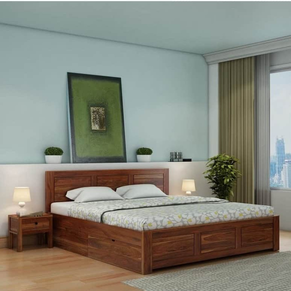 Image of Kumiko Queen Size Bed | Sheesham Wood Bed