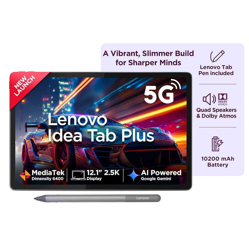 Lenovo Idea Tab Plus 121-inch 3073 cm 12GB RAM 256GB Wi-Fi 5G Pen Luna Grey ZAGF0150IN