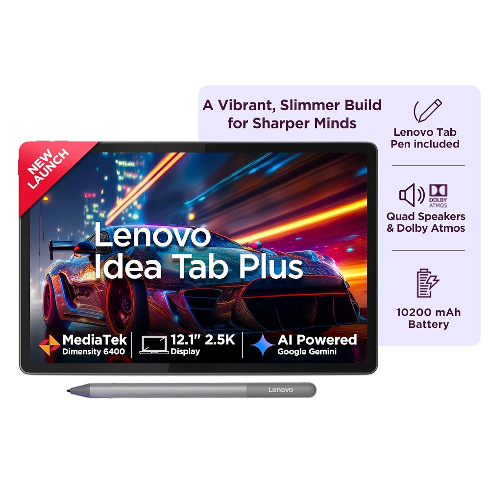 Lenovo Idea Tab Plus 121-inch 3073 cm 12GB RAM 256GB Wi-Fi Pen Cloud Grey ZAG70923IN