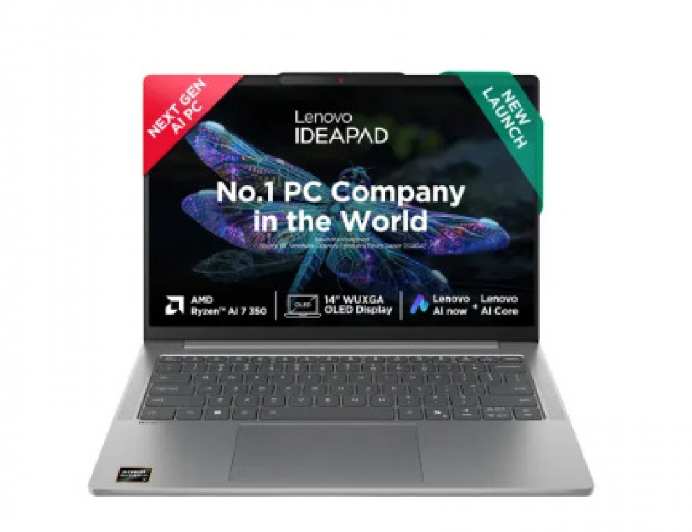 Image of Lenovo IdeaPad Slim 5 14AKP10 Thin &amp; Light Laptop (AMD Ryzen 7/ 24GB DDR5 RAM/ 1TB SSD/ 14 Inch (35.56 cm) OLED Display/ AMD Radeon™ 860M Graphics/ Windows 11/ MS-Office) 83HX0052IN