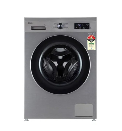 LG 9 Kg Fully Automatic Front Load Washing Machine with 6 Motion DD Technology ThinQ Wi-Fi Steam Auto Restart FHB1209Z4P Platinum Silver