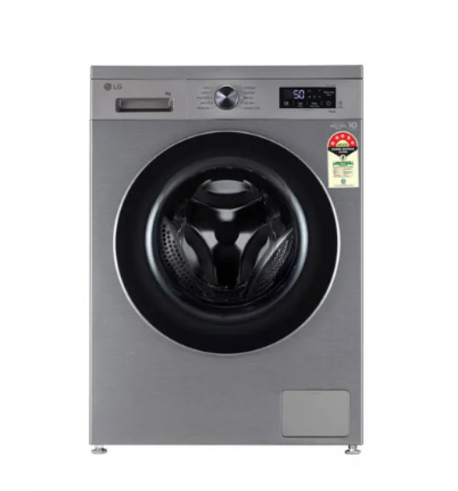 Image of LG 9 Kg Fully Automatic Front Load Washing Machine with 6 Motion DD Technology | ThinQ (Wi-Fi) | Steam | Auto Restart (FHB1209Z4P, Platinum Silver)