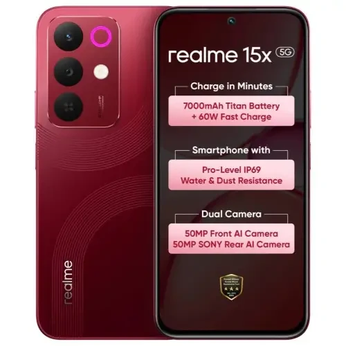 realme 15x 5G 8GB RAM 128GB Storage  Maroon Red