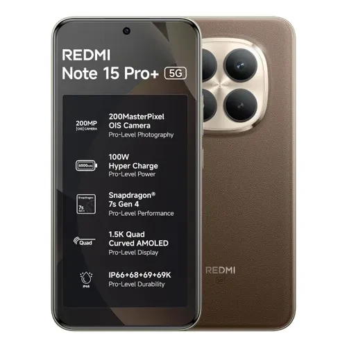 REDMI Note 15 Pro 5G 12GB RAM 512GB Storage Snapdragon 7s Gen 4 6500mAh Battery 200MP OIS Camera Mocha Brown