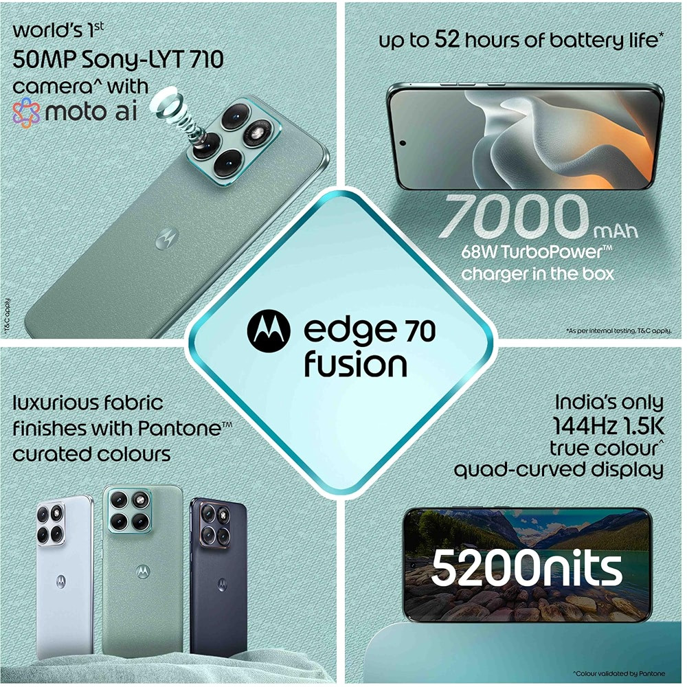 Motorola Edge 70 Fusion 5G 12GB RAM 256GB Storage - Blue Surf