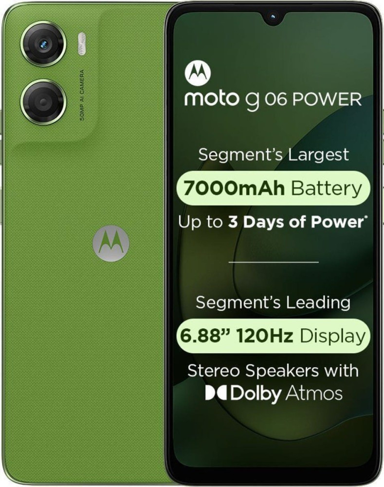 Image of Motorola Moto G06 Power (Pantone Tendril, 4GB RAM, 64GB)