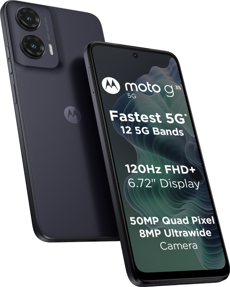 Image of Motorola Moto G35 5G (4GB RAM, 128GB Storage) - Midnight Black