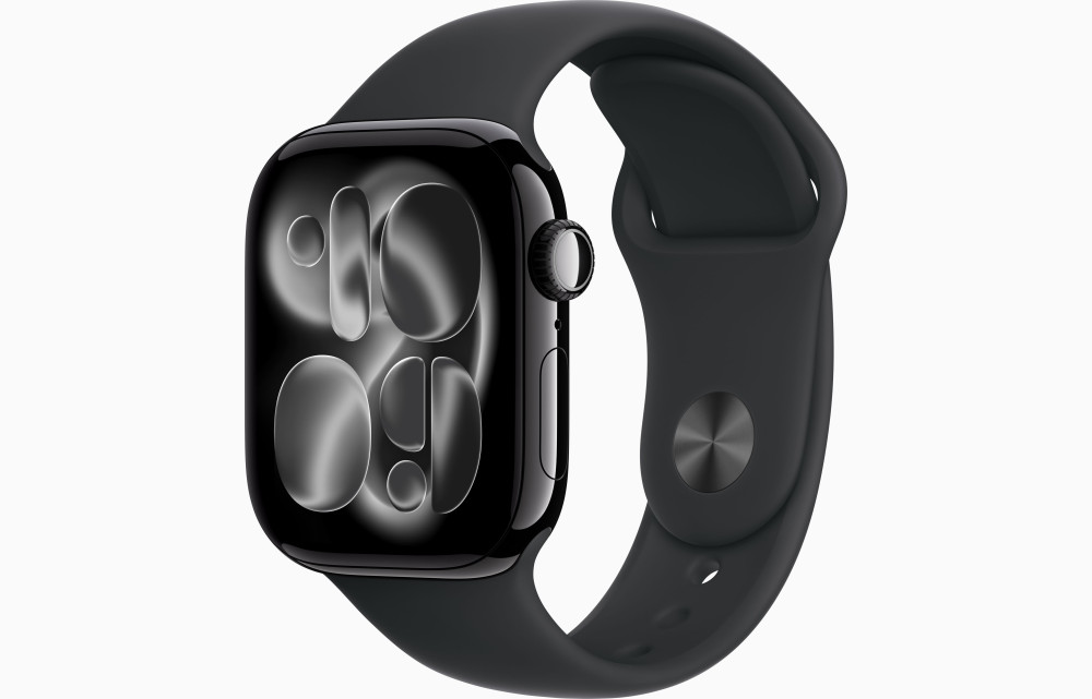 Image of APPLE:S11 GPS 42mm MEQT4HN/A Jet Black Aluminium Case with Black Sport Band - S/M