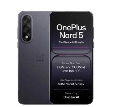 Oneplus Nord 5 5G 12GB RAM 256GB Storage Phantom Grey  Snapdragon 8s Gen 3  6800 mAh Battery  Lifetime Display Warranty