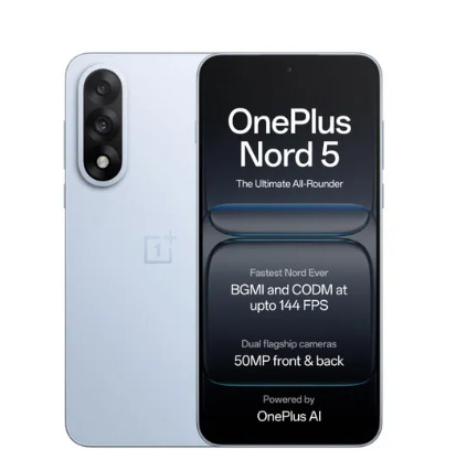 Oneplus Nord 5 5G 8GB RAM 256GB Storage Dry Ice  Snapdragon 8s Gen 3  6800 mAh Battery  Lifetime Display Warranty