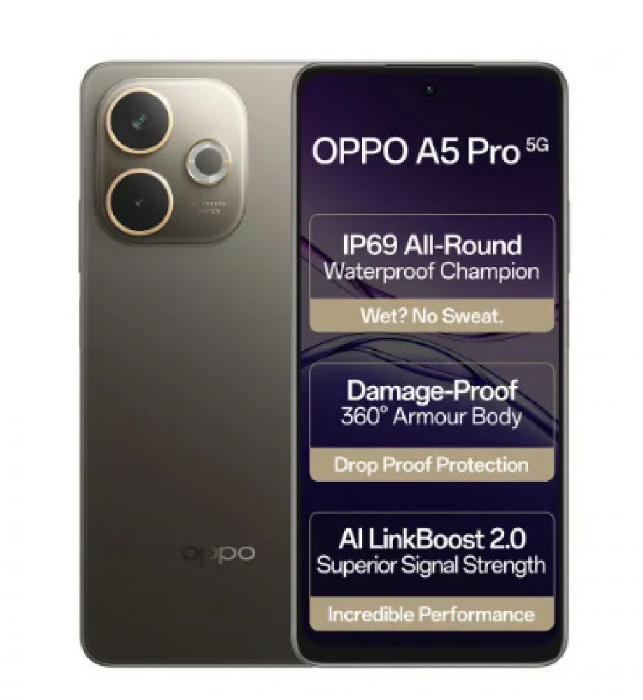 Image of Oppo A5 Pro 5G (8GB RAM, 256GB Storage) Mocha Brown