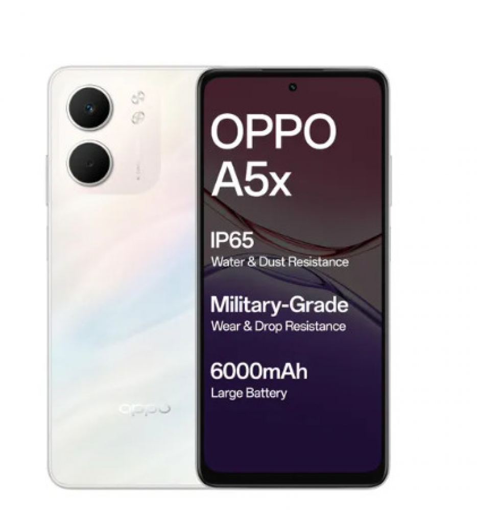 Image of OPPO A5x 5G (6GB RAM, 128GB Storage) Laser White