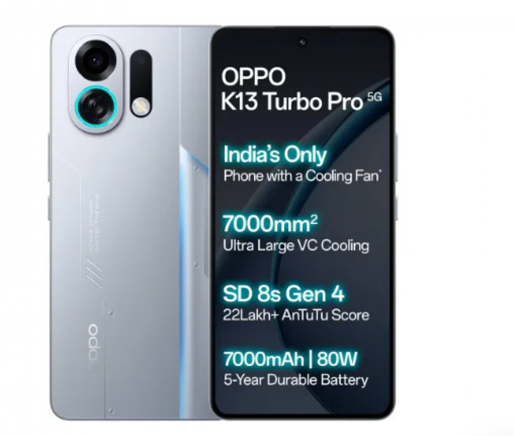 Image of Oppo K13 Turbo Pro 5G (12GB RAM / 256GB Storage) Silver Knight