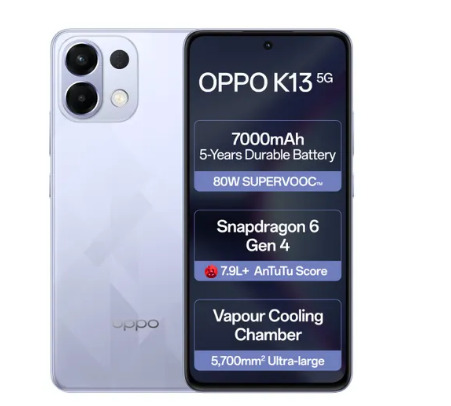 Oppo Mobile K13 5G 8GB RAM 128GB Storage Icy Purple