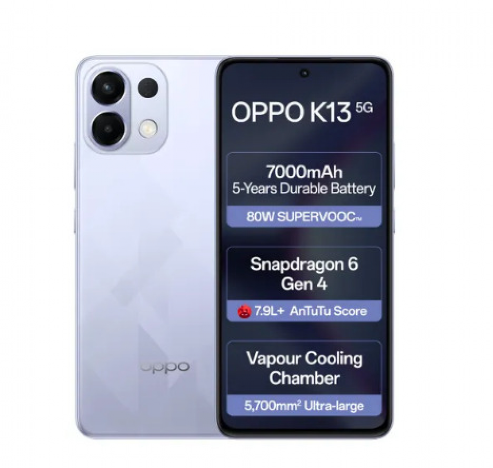 Image of Oppo Mobile K13 5G (8GB RAM, 256GB Storage) Icy Purple