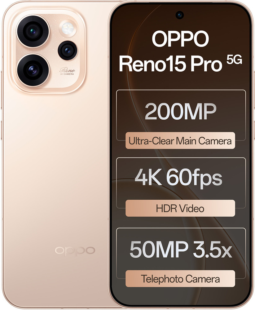OPPO Reno 15 Pro 5G 12GB RAM 256GB Storage - Sunset Gold