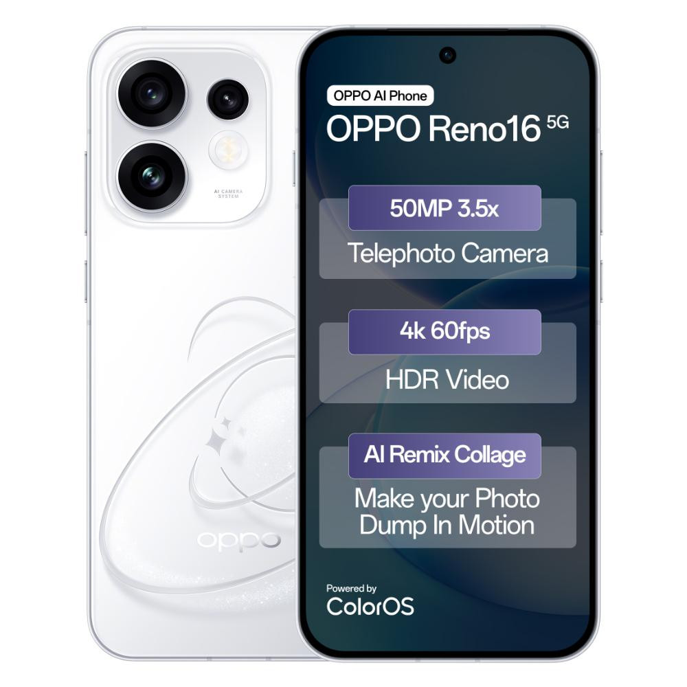 OPPO Reno 16 5G 8GB RAM 256GB Storage - Starry White