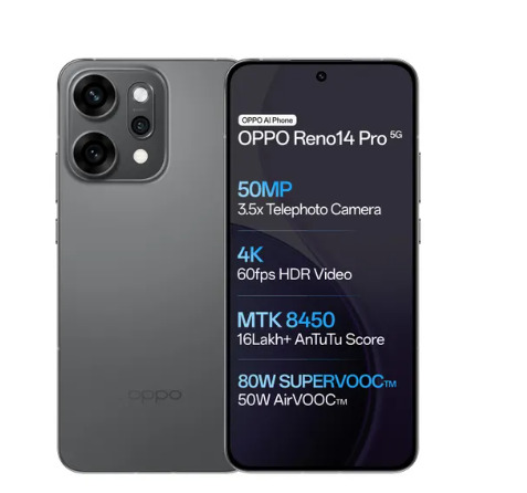 Oppo Reno14 Pro 5G 12GB RAM 256GB Storage Titanium Grey