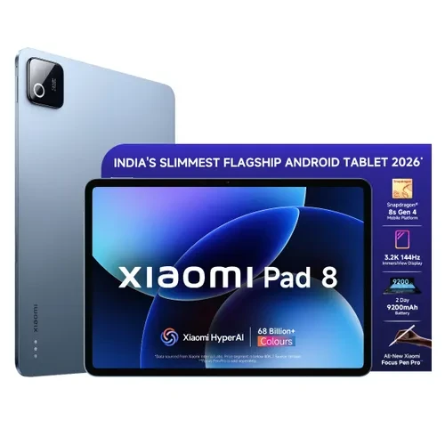 Xiaomi Pad 8 Android 16 Tab 112 Inch 2844 cm LCD Display Snapdragon 8s Gen 4 12GB RAM 256GB Storage 13MP Rear 8MP Front Camera Xiaomi HyperOS 3 Wi-Fi Titanium Blue