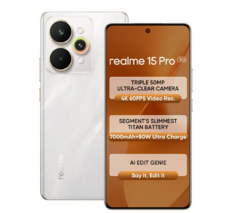 Image of realme 15 Pro 5G (12GB RAM, 256GB Storage) Flowing Silver