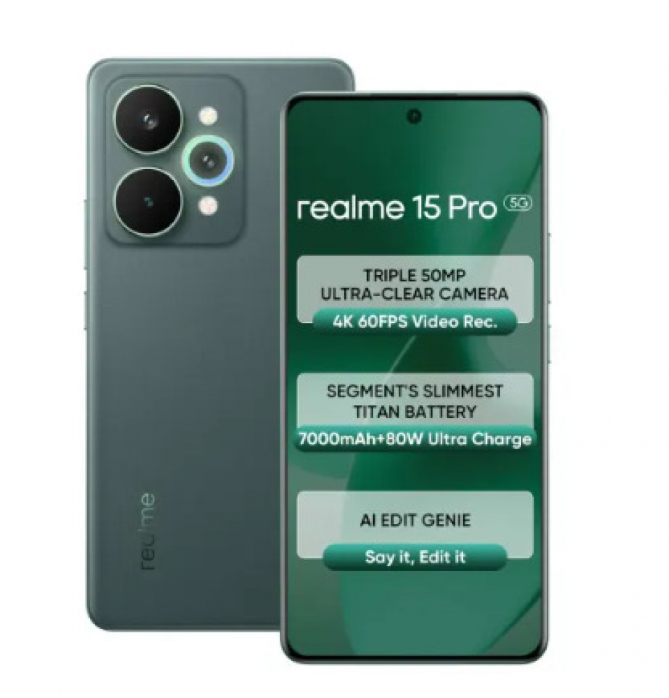 Image of realme 15 Pro 5G (12GB RAM, 256GB Storage) Velvet Green