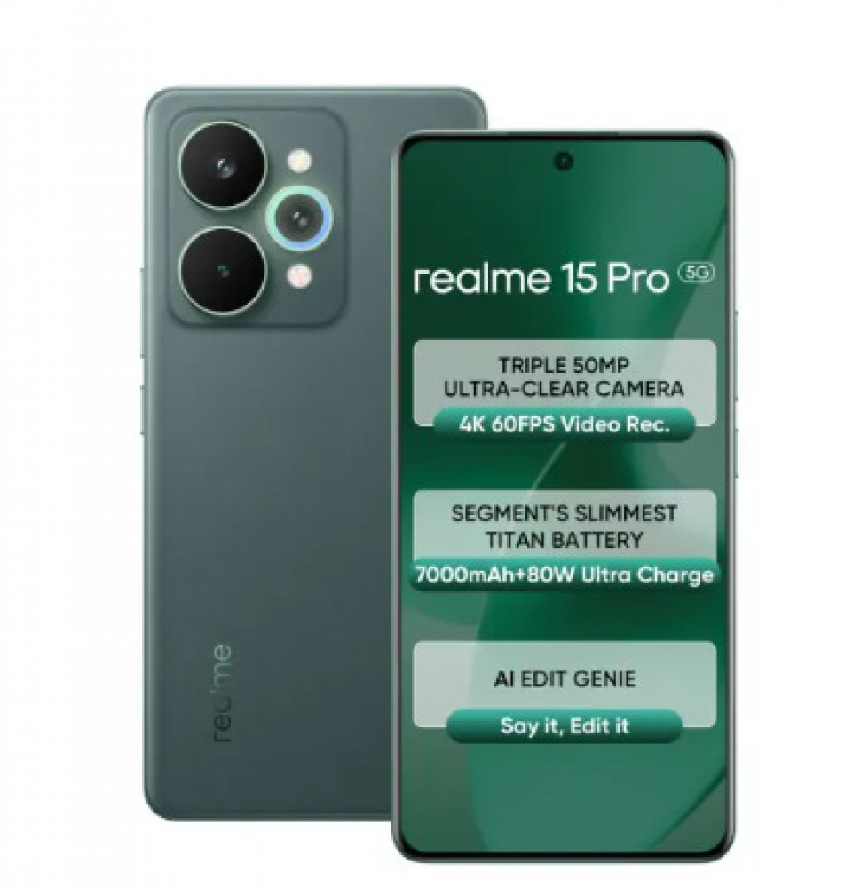 Image of realme 15 Pro 5G (8GB RAM, 256GB Storage) Velvet Green