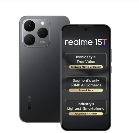 realme 15T 5G 8GB RM256GB Storage Suit Titanium  7000mAh Battery  IP666869 Water Resistance  50MP  2MP Dual Rear Camera