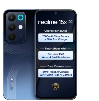 realme 15x 5G 6GB RAM128GB Storage Marine Blue