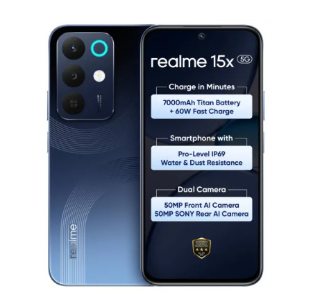 realme 15x 5G 8GB RAM128GB Storage Marine Blue