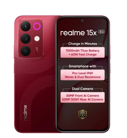 realme 15x 5G 8GB RAM128GB Storage Maroon Red