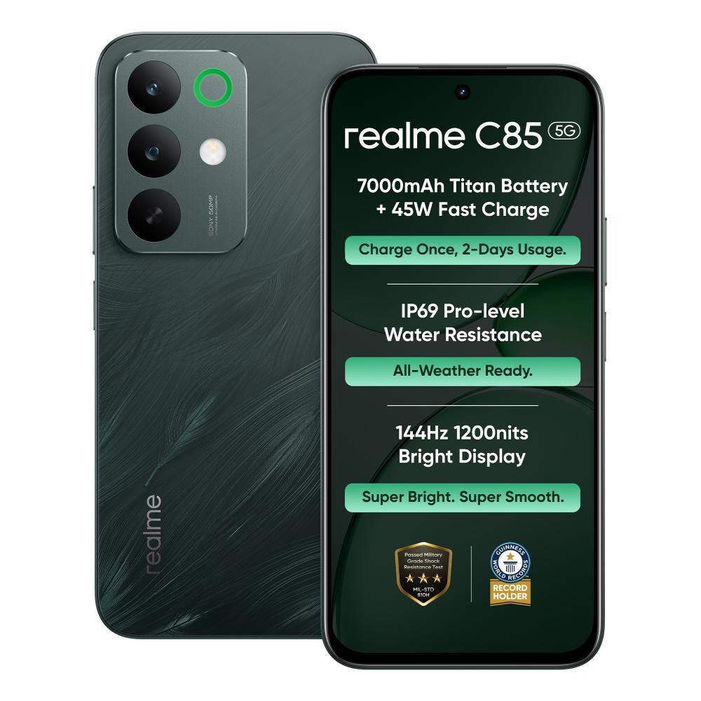 realme C85 5G 4GB RAM 128GB Storage - Peacock Green