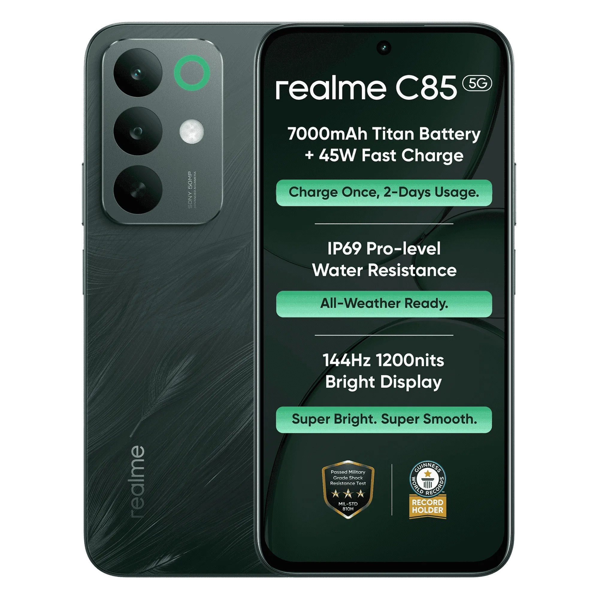 realme C85 5G Peacock Green 6GB RAM 128GB