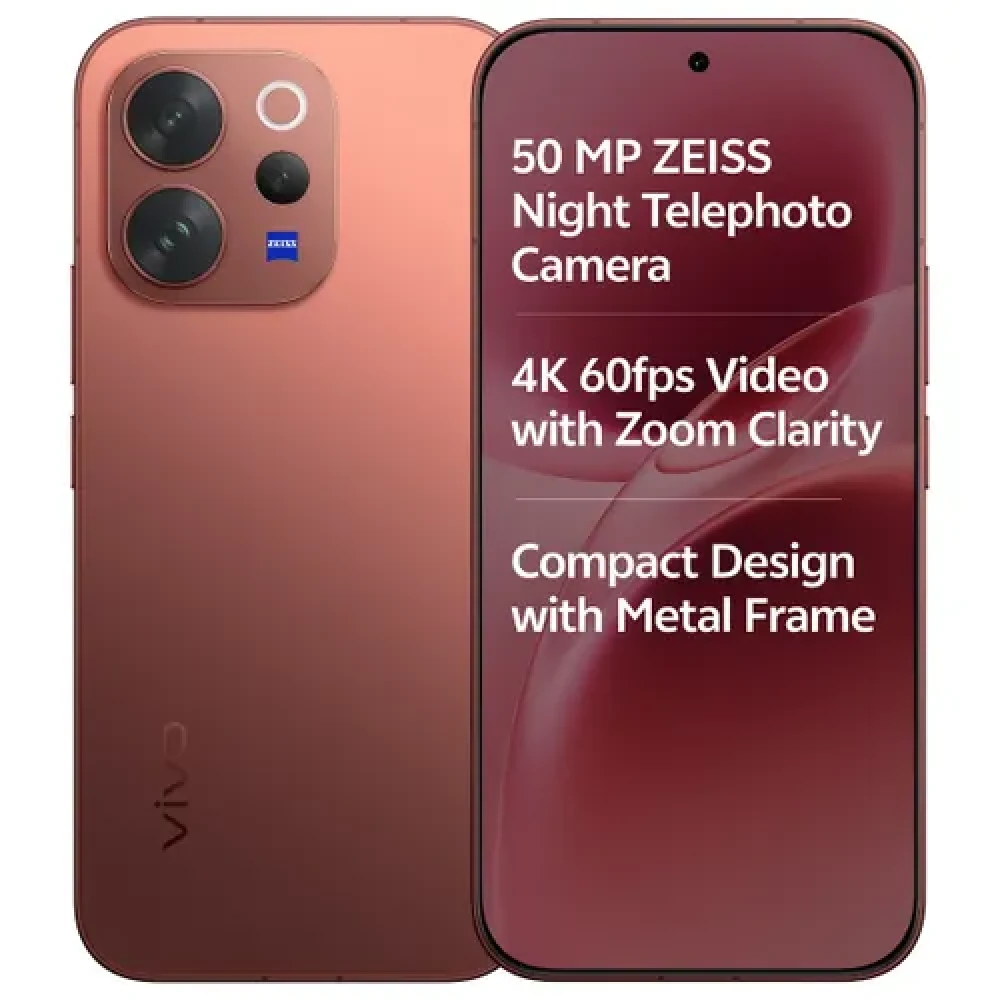 Image of vivo V70 5G (8GB RAM, 256GB Storage) | Qualcomm Snapdragon 7 Gen 4 Octa-Core | 6500 mAh Battery | Advanced AI Camera System | Passion Red