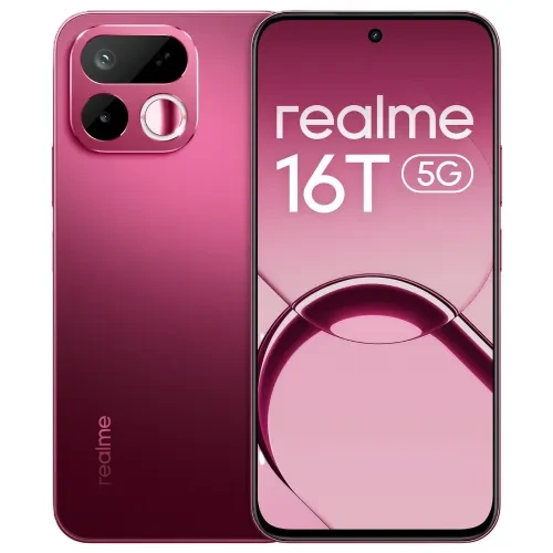 realme 16T 5G 6GB RAM 128GB Storage MediaTek Dimensity 6300 8000mAh Battery 50MP AI Dual Camera Starlight Red