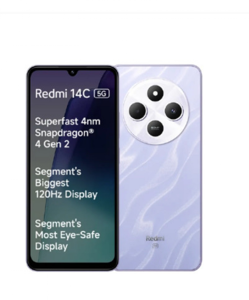 Image of Redmi Mobile 14C 5G (6GB RAM, 128GB Storage) Stardust Purple