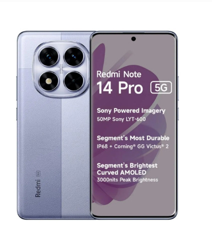 Redmi Note 14 Pro 5G 8GB RAM 256GB Storage Phantom Purple