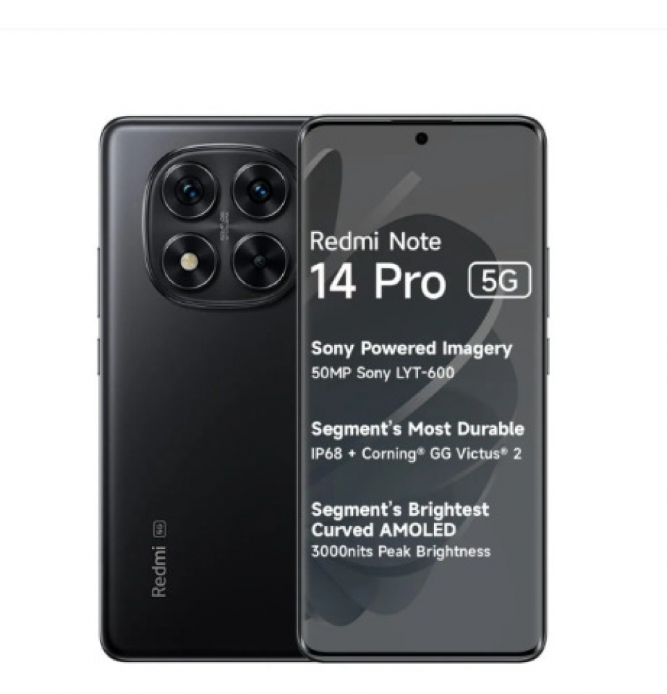 Image of Redmi Note 14 Pro 5G (8GB RAM, 256GB Storage) Titan Black