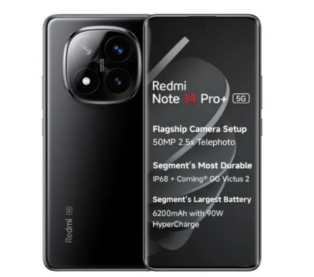 Image of Redmi Note 14 Pro Plus 5G (12GB RAM, 512GB Storage) Titan Black