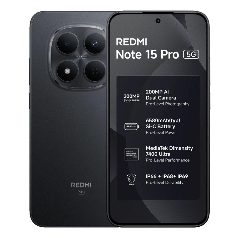 Redmi Note 15 Pro 5G 8GB RAM 128GB Storage - Carbon Black