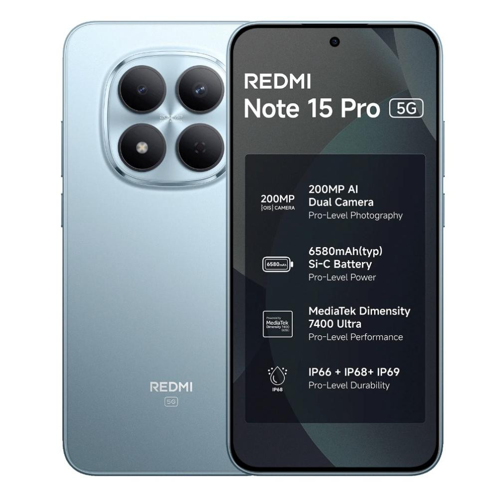 Redmi Note 15 Pro 5G 8GB RAM 128GB Storage - Mirage Blue