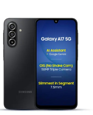 Samsung Galaxy A17 5G Black 6GB RAM 128GB Storage 6x OS upgrades Triple cameras Gemini with HW Key