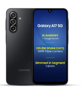 Samsung Galaxy A17 5G Black 8GB RAM 256GB Storage 6x OS upgrades Triple cameras Gemini with HW Key