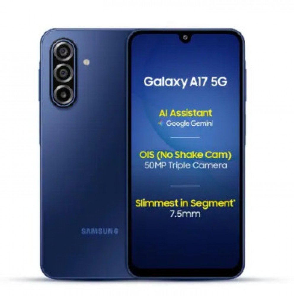 Image of Samsung Galaxy A17 5G (Blue, 6GB RAM, 128GB Storage) 6x OS upgrades, Triple cameras, Gemini with HW Key