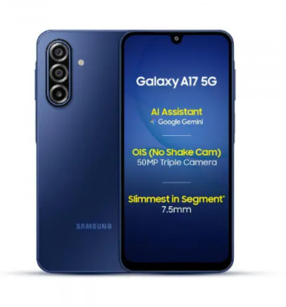 Image of Samsung Galaxy A17 5G (Blue, 8GB RAM, 128GB Storage) 6x OS upgrades, Triple cameras, Gemini with HW Key