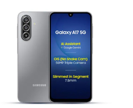 Samsung Galaxy A17 5G Grey 6GB RAM 128GB Storage 6x OS upgrades Triple cameras Gemini with HW Key