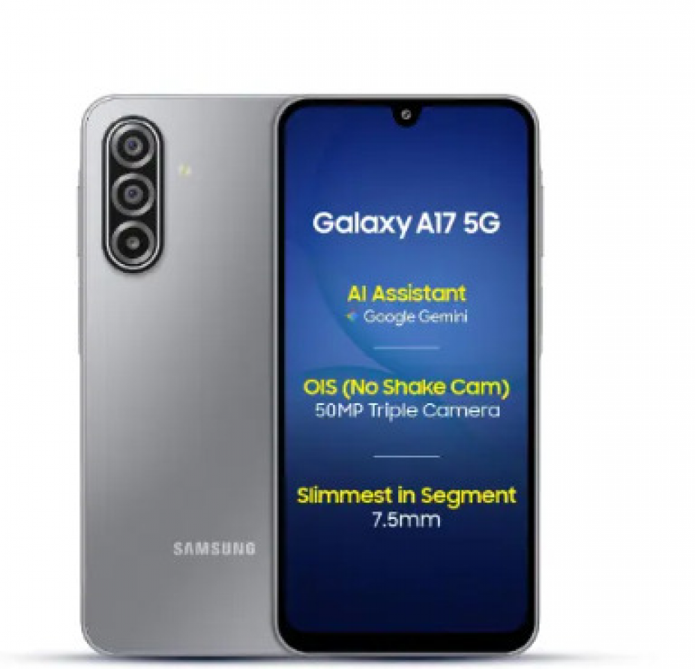 Image of Samsung Galaxy A17 5G (Grey, 8GB RAM, 128GB Storage) 6x OS upgrades, Triple cameras, Gemini with HW Key