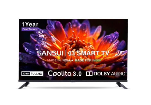 Sansui 108 cm 43 Inch FHD LED Smart TV - HDR Dolby Audio Screen Sharing ARC Support JSWG43CSFHD