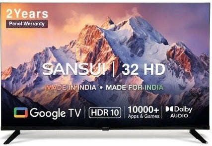 Sansui HD LED TV 80 cm 32 inches Android JSW32HG5 Black